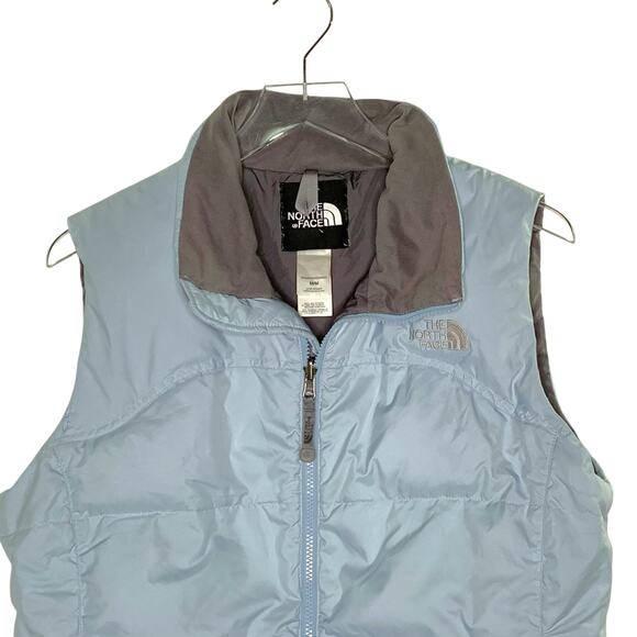 The North Face M Nuptse Puffer Vest Light Blue 700 Down Fill Zip Pockets - Picture 4 of 8